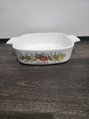 Vintage Corning Ware L'Echalote A-1-B Casserole Dish 1 Quart/Litre Spice of Life